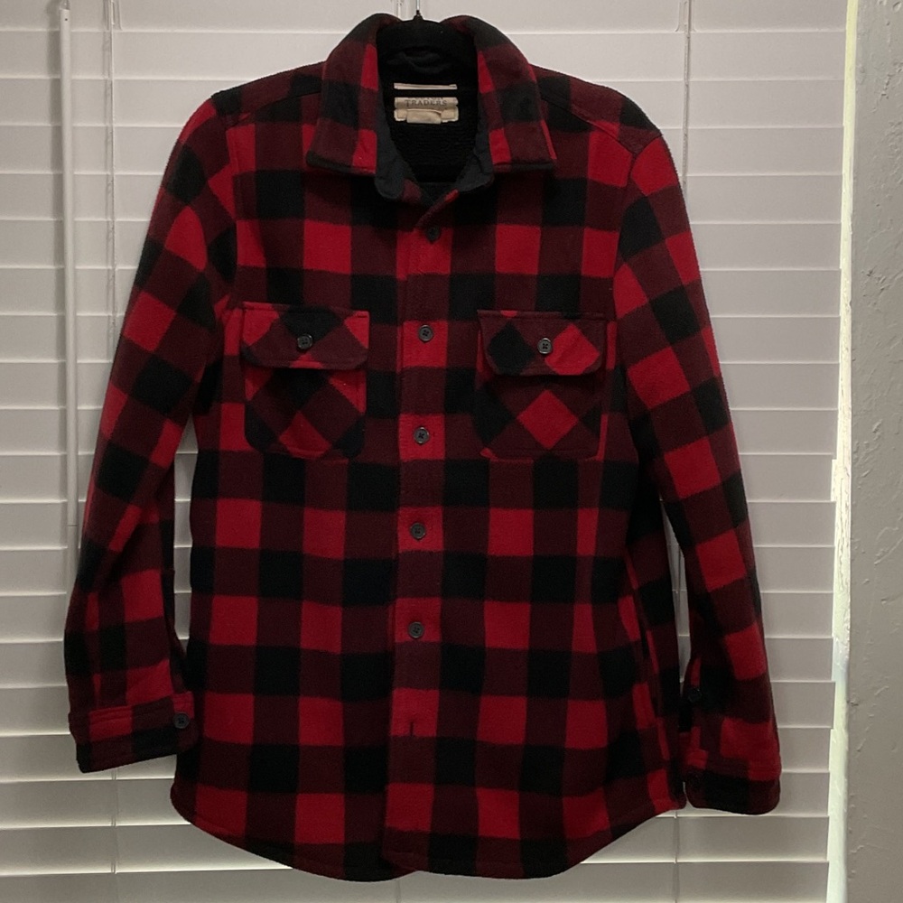 Vintage 70’s Boston Trader Red and Black Buffalo Plaid long sleeve lined shacket